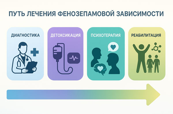 Этапы лечения зависимости от фаназепама